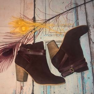 B.P. Heeled Booties, maroon, Sz 7.5